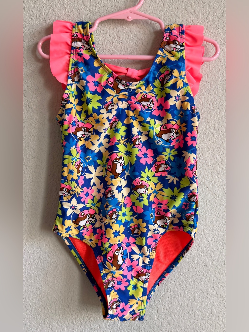 Buc-ee’s Girls 4T Floral Ruffle One-Piece Swimsuit